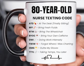 Funny Nurse 80th Birthday Mug Gift, Funny Gift for 80 Year Old, 80th Birthday Gift for Her, Christmas Gift for Grandparents, Grandpa Grandma