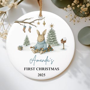 Baby Boy&#39;s First Christmas Ornament, Personalized First Christmas Keepsake, Baby&#39;s First Christmas 2025, 1st Christmas Ornament Gift Idea