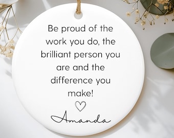 Personalisiertes Dankeschön, benutzerdefiniertes Lehrergeschenk für Mitarbeitergeschenk, Mitarbeitergeschenk, Wertschätzungsgeschenk für Freund, Weihnachtsschmuckgeschenk