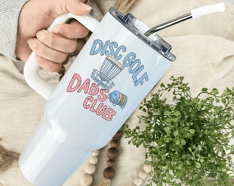 Disc Golf Stainless Steel Tumbler: 20oz/40oz Outdoor Sport Hydration, Disc Golf Dads Club