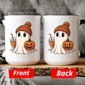 Niedliche Geister Tasse, festliche Halloween-Keramiktasse, Herbstästhetik, Halloween-Themageschenk, perfektes Geschenk für Lehrer, Herbstdekor-Geistkaffeetasse