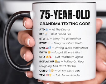 Taza divertida para 75 cumpleaños, regalo divertido para 75 años, regalo de 75 cumpleaños para ella, regalo de Navidad para abuelos, taza para abuela 2025