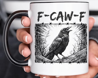 Grappige kip F-Caw-F - Gepersonaliseerde mok, F-Caw-F mok kip humor, grappige koffiemok haan meme, grappige kip mok, cadeau kippenliefhebber