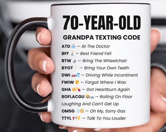 Funny 70th Birthday Mug Gift, Funny Gift for 70 Year Old, 70th Birthday Gift for Him, Christmas Gift for Grandparents, Grandpa Mug 2025