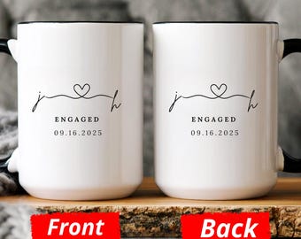Personalized Mr & Mrs Coffee Mugs, Personalized Engagement Gifts, Custom Wedding Mugs, Wedding Gifts for Couple, Bridal Shower Gifts for Her