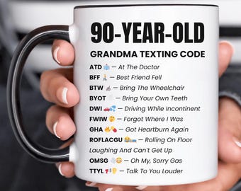 Funny 90th Birthday Mug Gift, Funny Gift for 90 Year Old, 90th Birthday Gift for Her, Christmas Gift for Grandparents, Grandma Mug