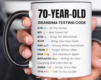 Funny 70th Birthday Mug Gift, Funny Gift for 70 Year Old, 70th Birthday Gift for her, Christmas Gift for Grandparents, Grandma Mug 2025