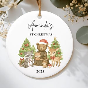 Baby&#39;s First Christmas Ornament, Personalized First Christmas Boy Ornament,Custom Baby Boy Ornament 2025,1st Christmas Ornament Gift for Her