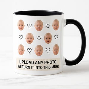 Custom Baby Face Mug, Coffee Mug for Grandma, Personalized Mug with Baby Photo, New Grandma Birthday Gift, Grandmother Gifts, Picture Mug