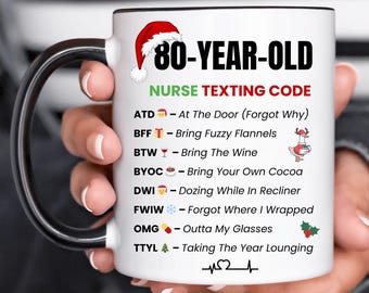 Funny Nurse 80th Birthday Mug Gift, Funny Gift for 80 Year Old, 80th Birthday Gift for Her, Christmas Gift for Grandparents, Grandpa Grandma