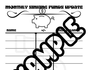 Printable Sinking Funds Tracker Template Instant Download Digital