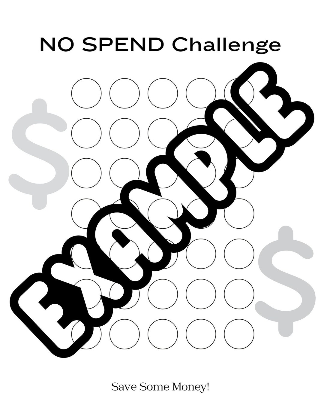 Printable No Spending Challenge Template Instant Download - Etsy