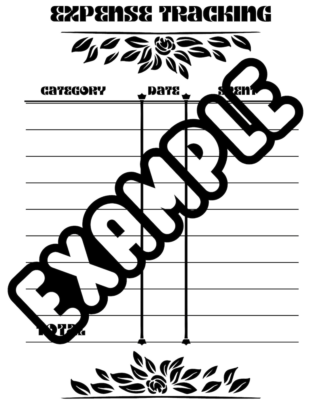 Printable Expense Tracker Template Instant Download Digital Etsy Printable expense tracker template instant download digital etsy