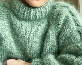 PDF Knitting pattern –  Adult/teen cable sweater