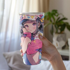 Stay Hydrated in Style: Trendy Anime Tumbler Featuring a Cool Anime Girl Character