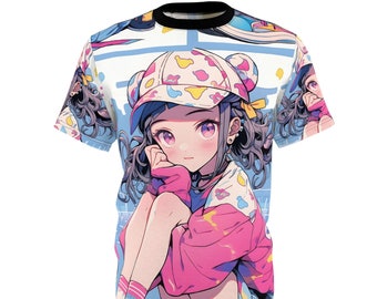Camiseta para amantes del anime: llamativa camiseta con estampado kawaii para otakus y fans del anime.