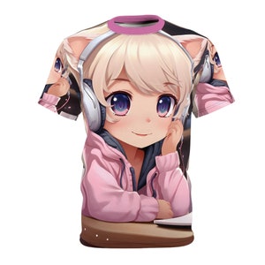 Eye-catching Anime Girl Character T-Shirt in Distinctive Anime Style - Make a Fashion Statement with this Artistic Tee