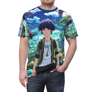 Stylish Anime T-Shirt for Him - Japanese Inspired Comic Book Gift - Perfect for Cosplay and Anime Enthusiasts