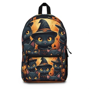 Cute Halloween Cat Backpack - Perfect for Back to School and Cat Lovers!
