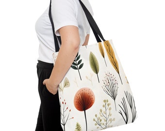 Nature-Inspired Tote Bag with Pretty Floral Pattern