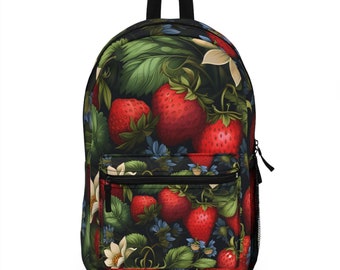 Boho Strawberry Pattern Backpack - Vibrant and Stylish Carryall for Trendsetters