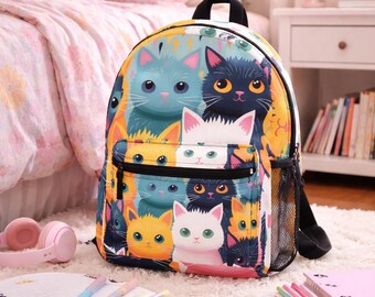 Orange Tabby Cat Backpack for School | Cute Cat Bookbag  display picture 3