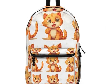 Mochila de gato: mochila escolar con gato, mochila kawaii, regalo para amantes de los gatos, mochila de animales, mochila con estampado de gato