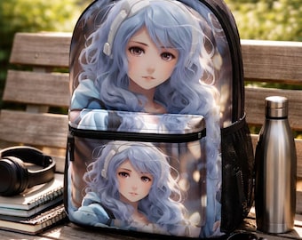 Anime Girl Backpack – Kawaii School Bag, Cute Anime Backpack for Teens, Otaku Gift, Waterproof Bookbag, Aesthetic Manga Backpack