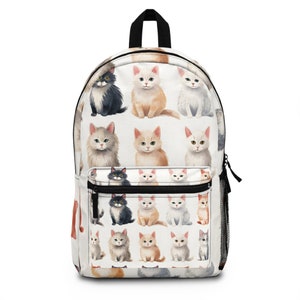 Aesthetic Cat Backpack with Charming Cat Pattern - Ideal Gift for Cat Lovers