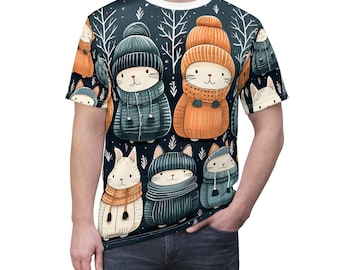 Winter Katzen T-Shirt: Kuscheliges Katzen-Liebhaber T-Shirt