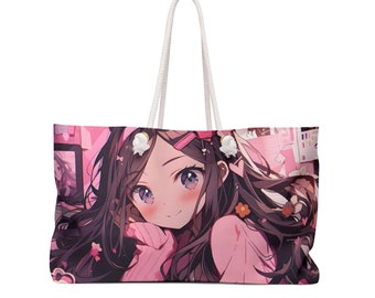 Kawaii Anime Tote Bag – Cute Anime Girl Bag, Manga Tote, Otaku Gift, Japanese Aesthetic Bag, Anime Lover Tote