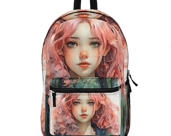 Plecak Kawaii Anime Girl: wodoodporna torba z poliestru w modnym stylu