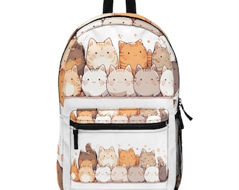 Kawaii Cat Backpack for School | Cute Anime Cat Bookbag | Colorful Aesthetic Backpack | Gift for Cat Lovers