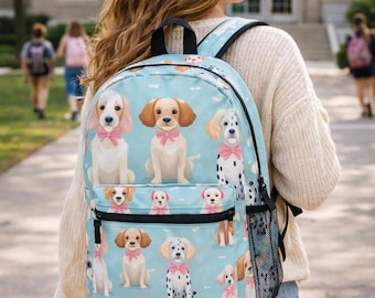 Cute Dog Backpack for School | Puppy Bookbag | Animal Backpack | Gift for Dog Lovers Kids Teens Girls