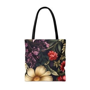 Phoenix Floral Print Pattern Leather Tote Bag