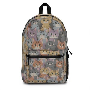 Stylish Cat Lover&#39;s Backpack - Ideal for Back to School with an Aesthetic Cat Pattern
