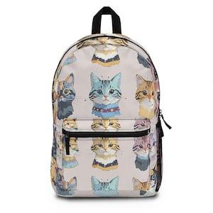 Stylish Cat Pattern Backpack - Unique Gift Idea for Her!