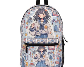 Kawaii Anime Girl Backpack: Waterproof School Bag