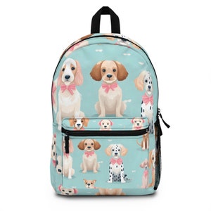 Charming Puppy and Dog Print Backpack - The Ultimate Back to School Dog Lover Gift!