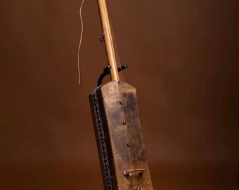 Handmade Moroccan Gnawa Guembri: Camel Leather & Willow Wood Bass Instrument