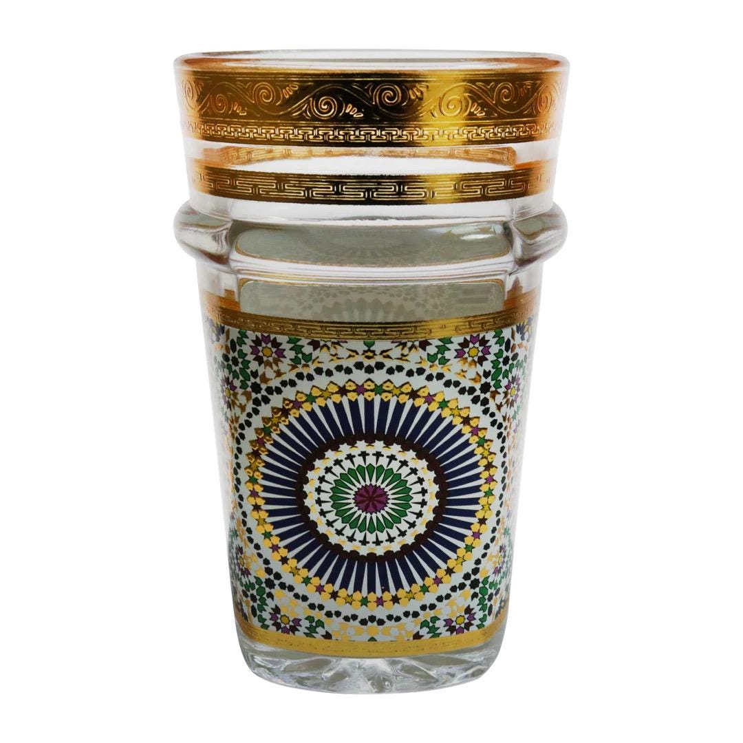 Hand-painted Moroccan Tea Glasses - Gold Rim Oriental Design - Etsy