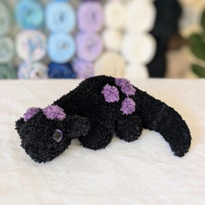 Nessie Plushie - loch ness monster, cute, fluffy, soft, cuddly, handmade, crochet, amigurumi, stuffed animal, purple, black, ready to ship