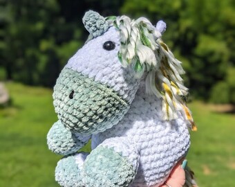 Unicorn Plushie - handmade, crochet, amigurumi, stuffed animal
