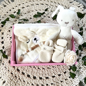 Newborn Baby Gift Box , Nursery Gift Set, Baby Shower Gift Basket, Baby Girl Set, Baby Boy set, Wooden grate baby box