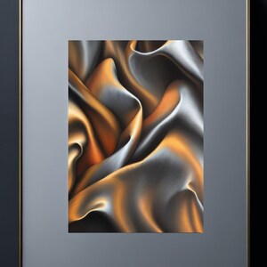 Imaginative large mural in the colors gold and silver | Living room | Bedroom | Wall poster | printable art | Luxury artwork