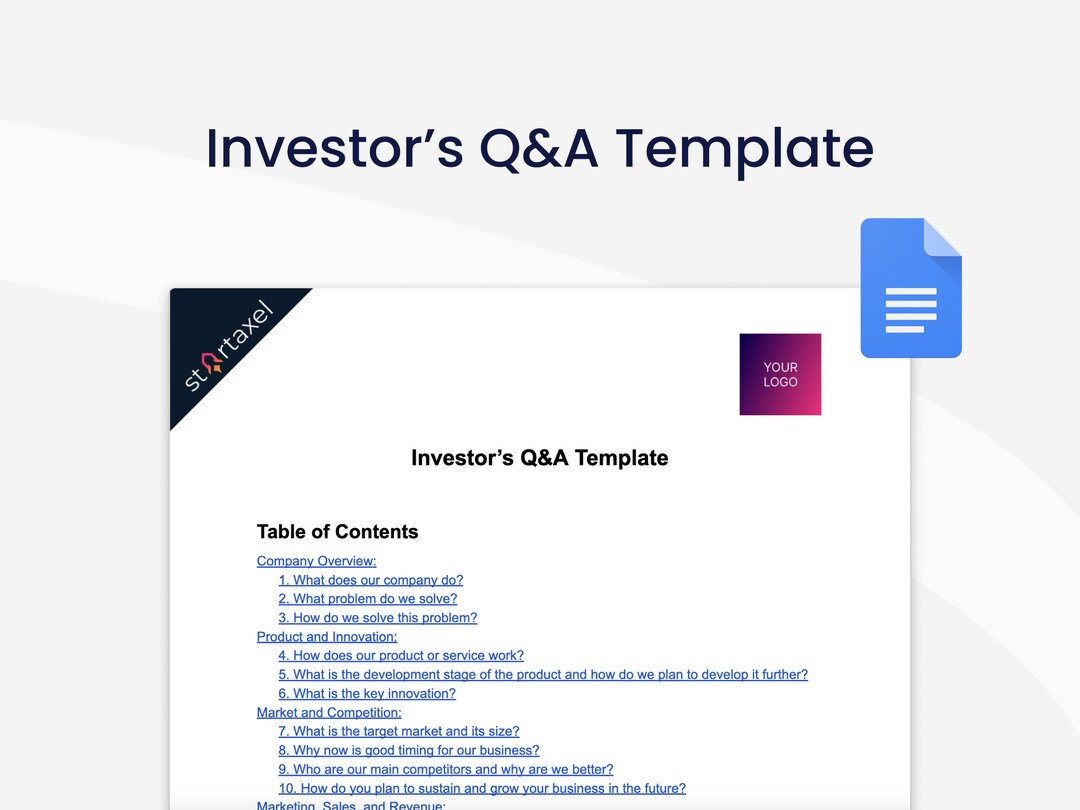 Investor’s Q&A Template - Etsy