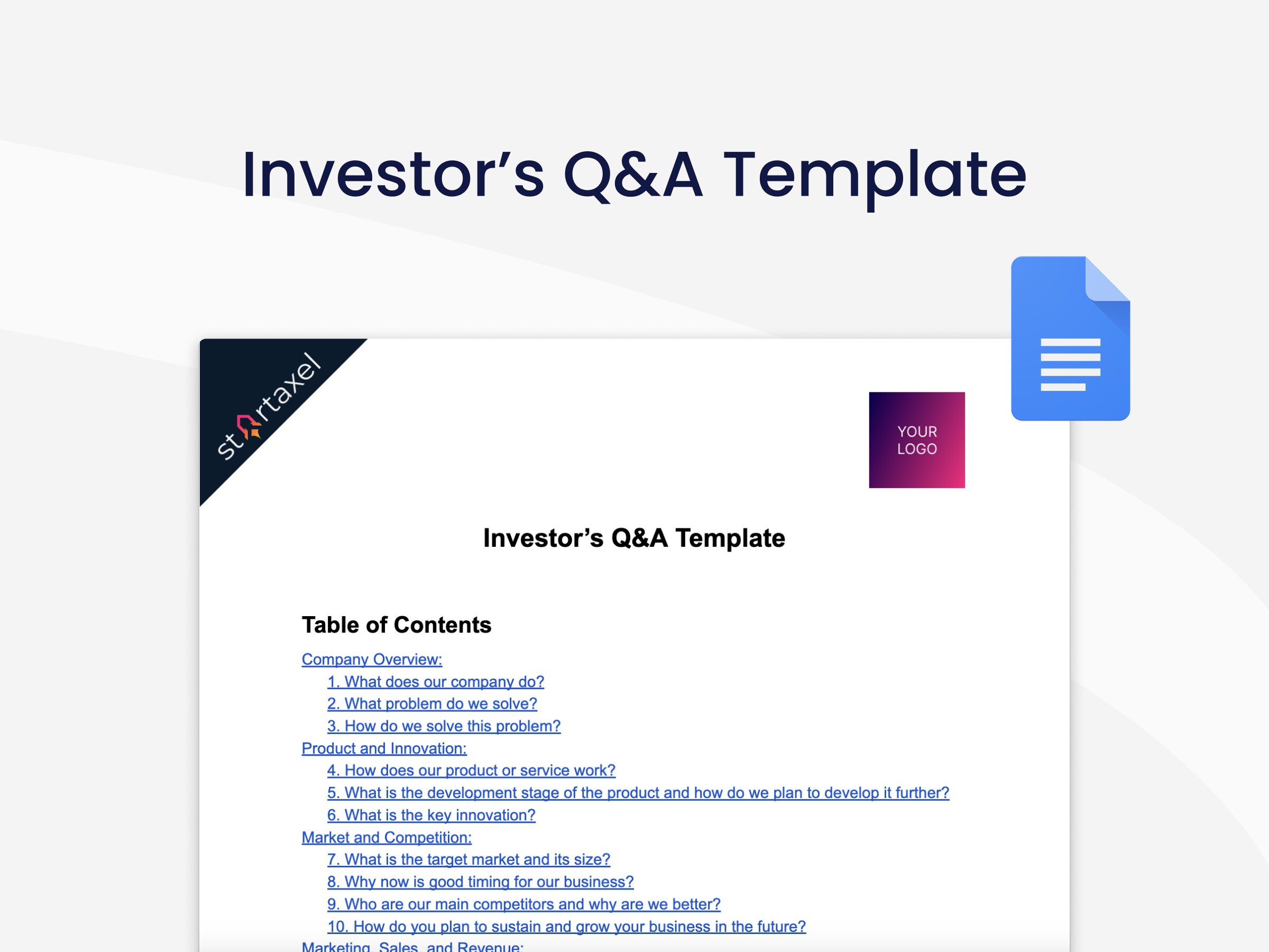Investor’s Q&A Template - Etsy