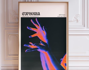 EUPHORIA vibrational synchronicity, Aesthetic Wall Art, Vintage Poster, Retro Wall Art, Psychedelic Poster, Trippy Poster, Psychedelique