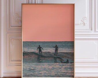 Surf Poster, Polaroid Print, Meet Me at the Beach, Beachy Room Decor, Vintage Surf Poster, Surf Posters, Surfboard Wall Art, Beachy Wall Art