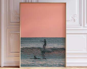 Surf Poster, Beachy Room Decor, Meet Me at the Beach, Polaroid Print, Vintage Surf Poster, Surfboard Wall Art, Surf Posters, Surfing Poster